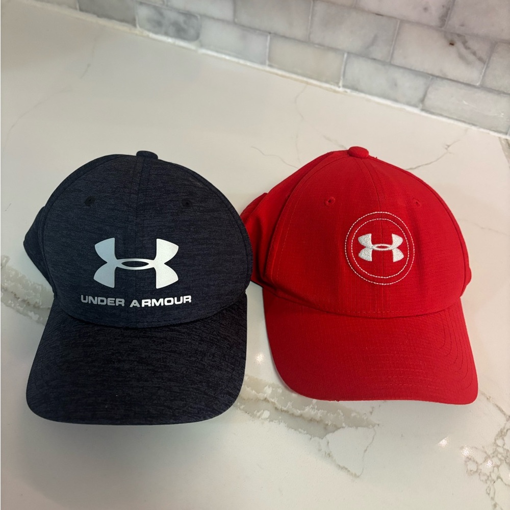 Under Armour Black and Red Hat Duo